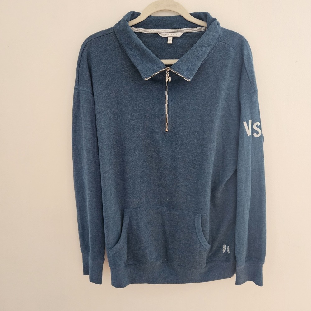Victoria's Secret VS Angel Wings Zip Up Hoodie Size Medium Blue - Picture 2 of 6